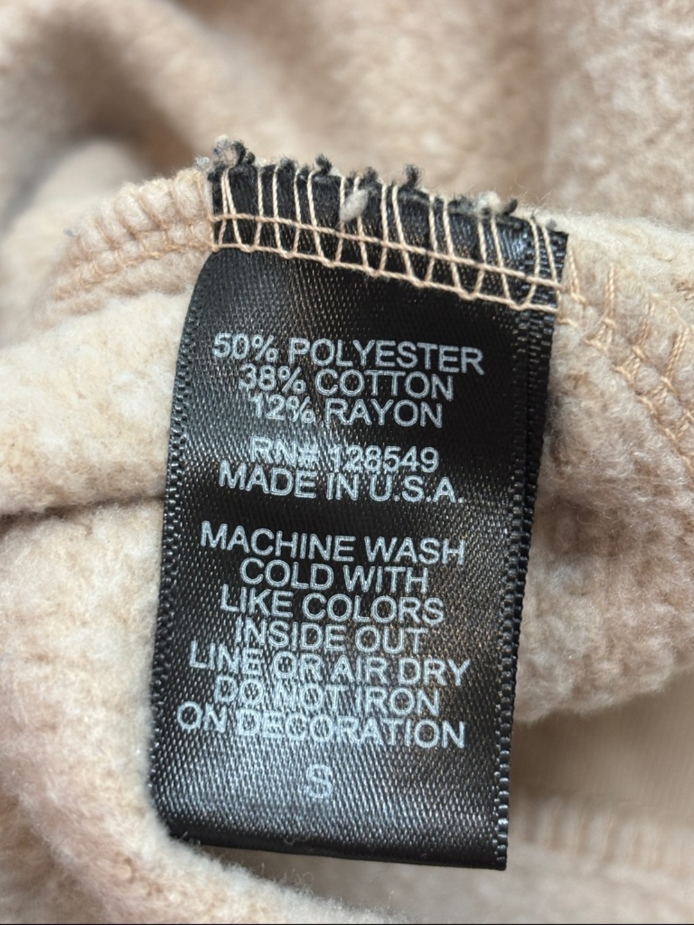 Aviator Nation Beige Fleeced Sweatshirt with Gold Heart Small - Picture 7 of 8